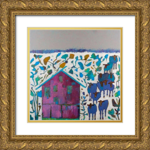 Engler Barn Gold Ornate Wood Framed Art Print with Double Matting by Jachimiec, Sue