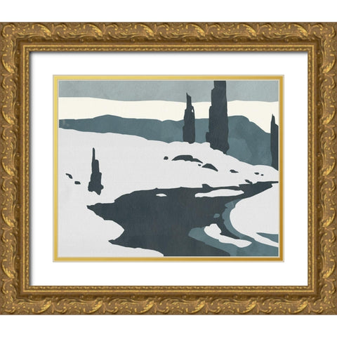 Cutter Island II Gold Ornate Wood Framed Art Print with Double Matting by Green, Jacob