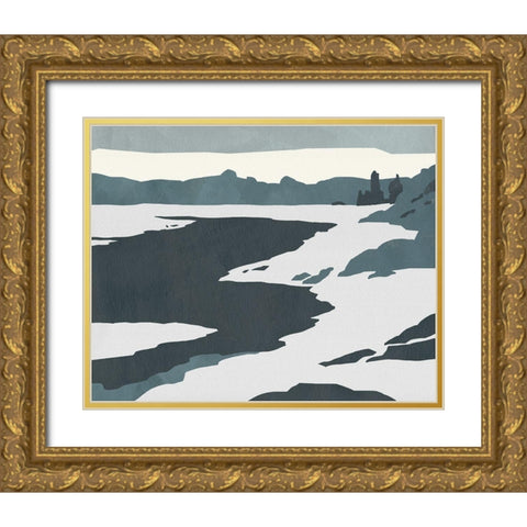 Cutter Island IV Gold Ornate Wood Framed Art Print with Double Matting by Green, Jacob