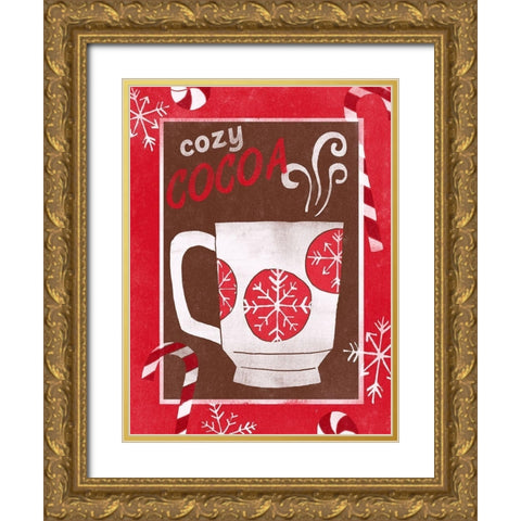 Cozy Cocoa Christmas I Gold Ornate Wood Framed Art Print with Double Matting by Vess, June Erica