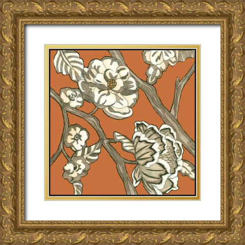 Butterscotch Chintz I Gold Ornate Wood Framed Art Print with Double Matting by Zarris, Chariklia