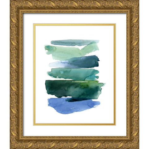 Swatches of Sea II Gold Ornate Wood Framed Art Print with Double Matting by Popp, Grace