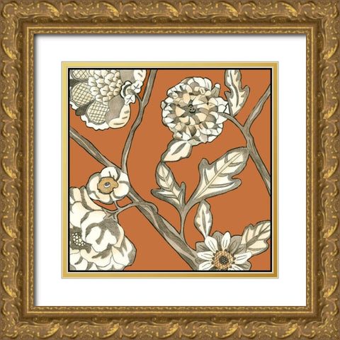 Butterscotch Chintz IV Gold Ornate Wood Framed Art Print with Double Matting by Zarris, Chariklia