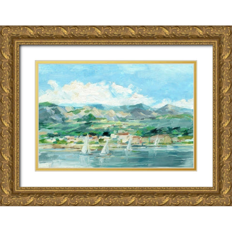 Sailing Along the Coast II Gold Ornate Wood Framed Art Print with Double Matting by Harper, Ethan