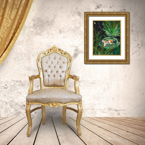 Lost in the Garden II Gold Ornate Wood Framed Art Print with Double Matting by Wang, Melissa