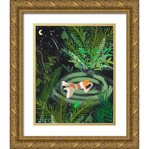 Lost in the Garden II Gold Ornate Wood Framed Art Print with Double Matting by Wang, Melissa