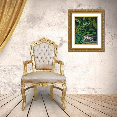 Lost in the Garden III Gold Ornate Wood Framed Art Print with Double Matting by Wang, Melissa