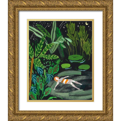 Lost in the Garden III Gold Ornate Wood Framed Art Print with Double Matting by Wang, Melissa