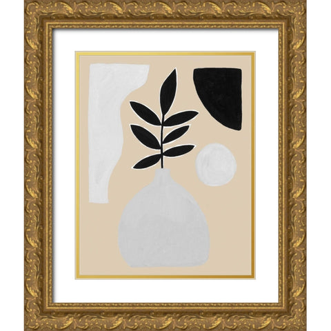 Custom Pale Abstraction IV Gold Ornate Wood Framed Art Print with Double Matting by Wang, Melissa