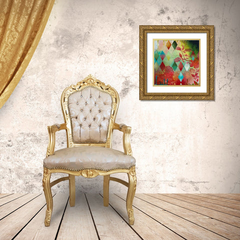 Cheerful II Gold Ornate Wood Framed Art Print with Double Matting by Robinson, Heather