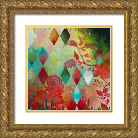 Cheerful II Gold Ornate Wood Framed Art Print with Double Matting by Robinson, Heather