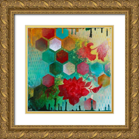 Cheerful III Gold Ornate Wood Framed Art Print with Double Matting by Robinson, Heather
