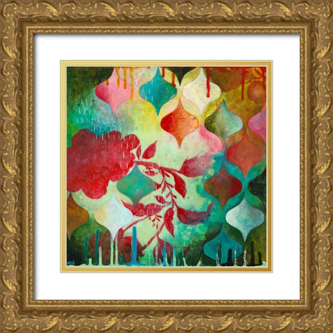 Cheerful V Gold Ornate Wood Framed Art Print with Double Matting by Robinson, Heather