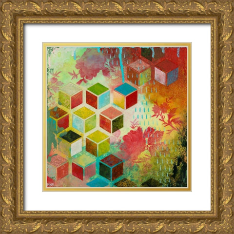 Cheerful VIII Gold Ornate Wood Framed Art Print with Double Matting by Robinson, Heather