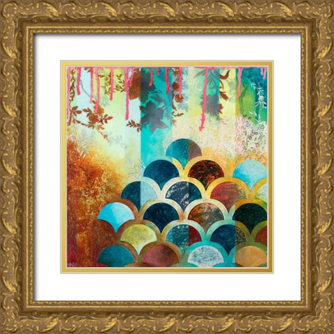 Cheerful IX Gold Ornate Wood Framed Art Print with Double Matting by Robinson, Heather