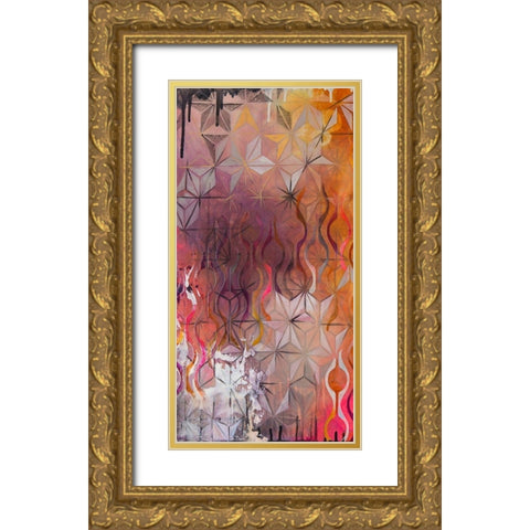 Asanoha I Gold Ornate Wood Framed Art Print with Double Matting by Robinson, Heather