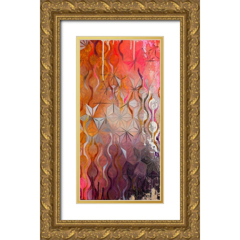 Asanoha II Gold Ornate Wood Framed Art Print with Double Matting by Robinson, Heather