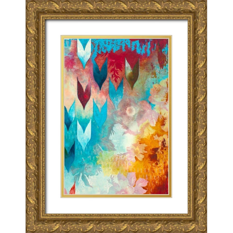 Dewy II Gold Ornate Wood Framed Art Print with Double Matting by Robinson, Heather