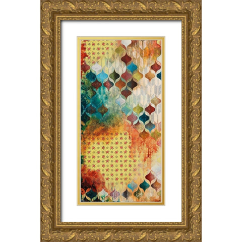 Nostalgic Geo I Gold Ornate Wood Framed Art Print with Double Matting by Robinson, Heather