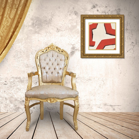 Red Thread I Gold Ornate Wood Framed Art Print with Double Matting by Warren, Annie