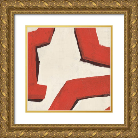 Red Thread I Gold Ornate Wood Framed Art Print with Double Matting by Warren, Annie