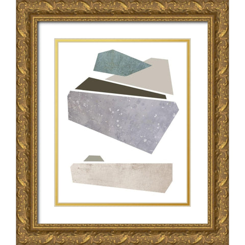 Slab Sections III Gold Ornate Wood Framed Art Print with Double Matting by Green, Jacob