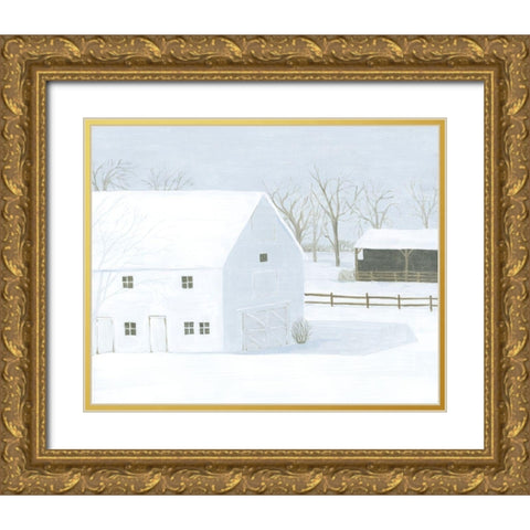 Whiteout Farm I Gold Ornate Wood Framed Art Print with Double Matting by Popp, Grace