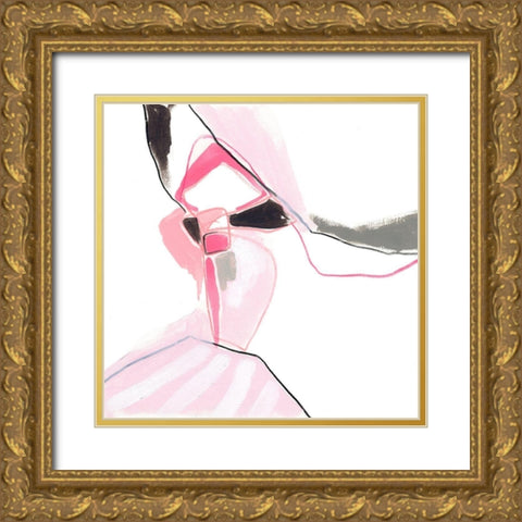 Salon Rouge II Gold Ornate Wood Framed Art Print with Double Matting by Vess, June Erica