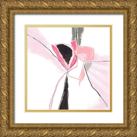 Salon Rouge VIII Gold Ornate Wood Framed Art Print with Double Matting by Vess, June Erica