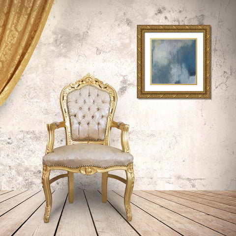 Azure Blend II Gold Ornate Wood Framed Art Print with Double Matting by Moore, Regina