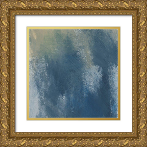 Azure Blend III Gold Ornate Wood Framed Art Print with Double Matting by Moore, Regina