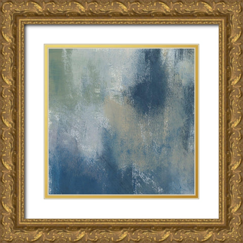 Azure Blend IV Gold Ornate Wood Framed Art Print with Double Matting by Moore, Regina