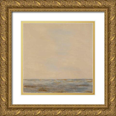 Desert Sea Gold Ornate Wood Framed Art Print with Double Matting by Shanti, Shima