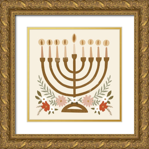 Natural Hanukkah II Gold Ornate Wood Framed Art Print with Double Matting by Barnes, Victoria