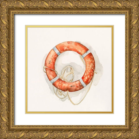 Nautical Safety I Gold Ornate Wood Framed Art Print with Double Matting by Caroline, Emma