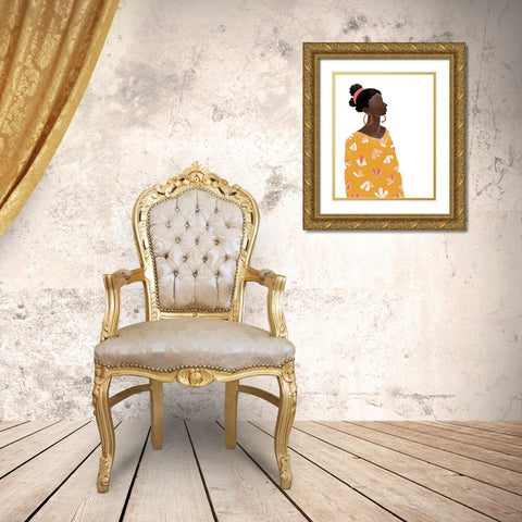 Pattern Poise I Gold Ornate Wood Framed Art Print with Double Matting by Vess, June Erica