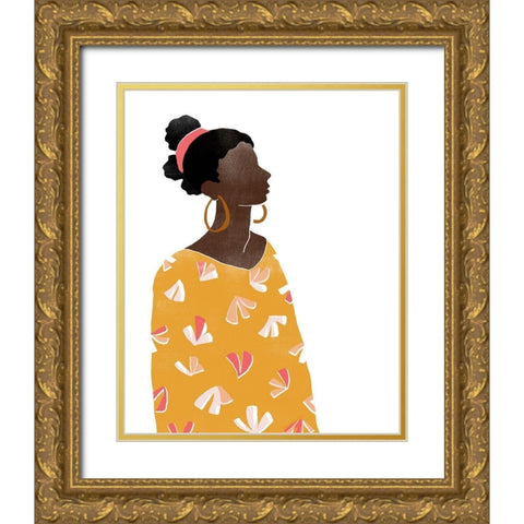 Pattern Poise I Gold Ornate Wood Framed Art Print with Double Matting by Vess, June Erica