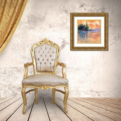 Nevern Lights III Gold Ornate Wood Framed Art Print with Double Matting by Doyle, Anne Farrall