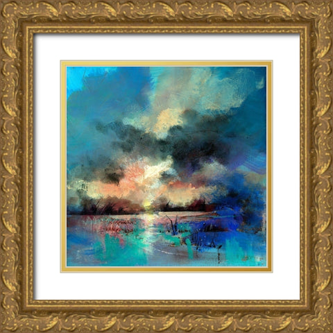 Late Evening Gold Ornate Wood Framed Art Print with Double Matting by Doyle, Anne Farrall
