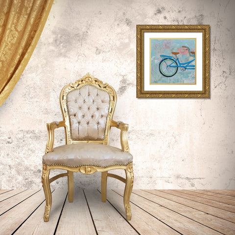 Bicycle Collage I Gold Ornate Wood Framed Art Print with Double Matting by Iafrate, Sandra