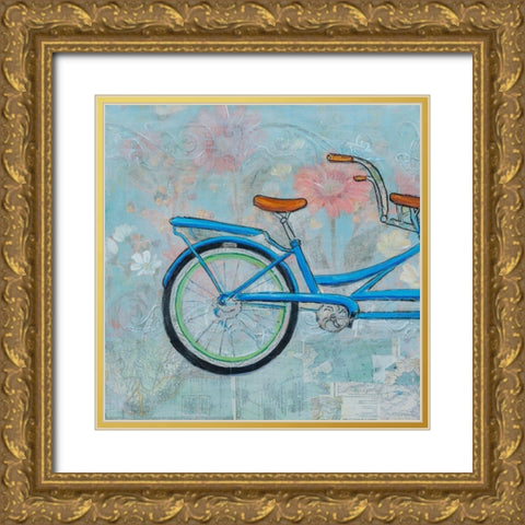 Bicycle Collage I Gold Ornate Wood Framed Art Print with Double Matting by Iafrate, Sandra