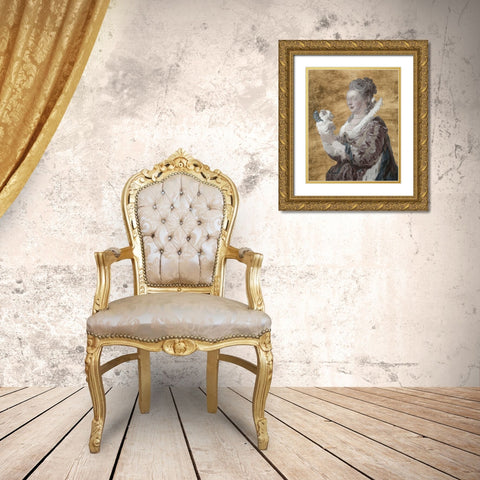 Custom Masked Master I Gold Ornate Wood Framed Art Print with Double Matting by Studio W
