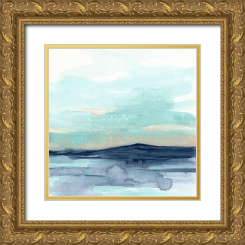 Ocean Morning Mist II Gold Ornate Wood Framed Art Print with Double Matting by Vess, June Erica
