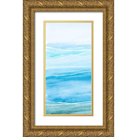 Wavy I Gold Ornate Wood Framed Art Print with Double Matting by Ludwig, Alicia
