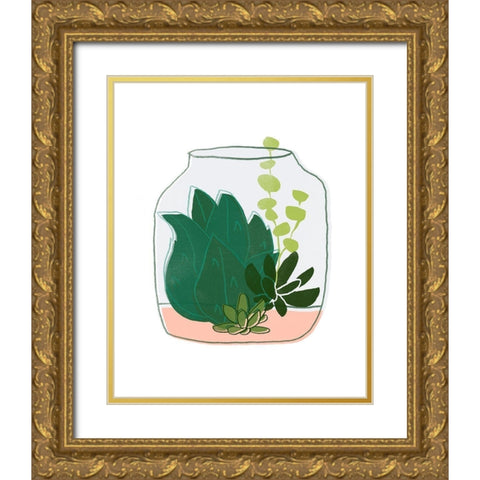 Terrarium Cameo II Gold Ornate Wood Framed Art Print with Double Matting by Vess, June Erica