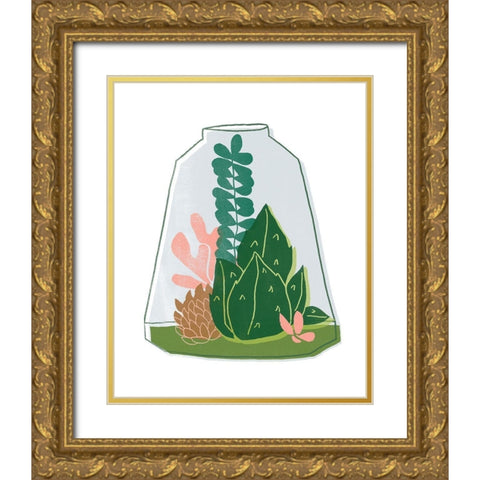 Terrarium Cameo IV Gold Ornate Wood Framed Art Print with Double Matting by Vess, June Erica