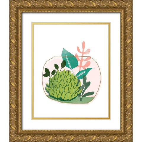 Terrarium Cameo VI Gold Ornate Wood Framed Art Print with Double Matting by Vess, June Erica