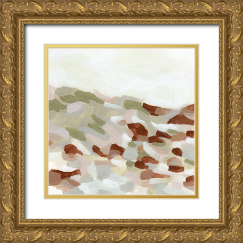 Hillside Mosaic I Gold Ornate Wood Framed Art Print with Double Matting by Vess, June Erica