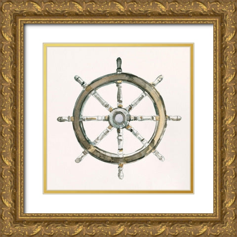 At the Helm I Gold Ornate Wood Framed Art Print with Double Matting by Caroline, Emma