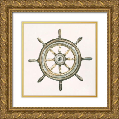 At the Helm II Gold Ornate Wood Framed Art Print with Double Matting by Caroline, Emma